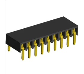 2.54mm PCB Socket Single Row Horizontal Entry Three Sides Contact Dip Type